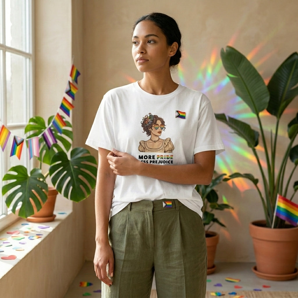 More Pride Less Prejudice Organic Graphic T-Shirt