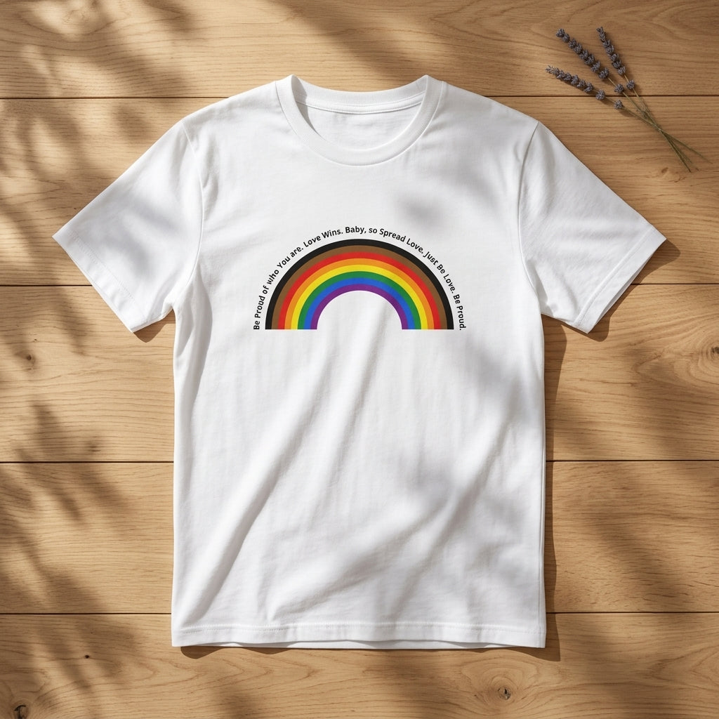 Pride Love Wins Progress Rainbow Arch Organic T-Shirt