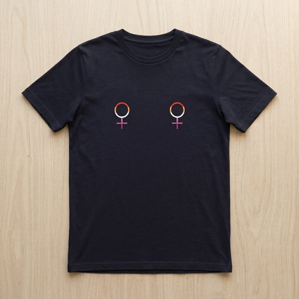 Pride Lesbian Venus Symbols Organic Graphic Dark T-Shirt