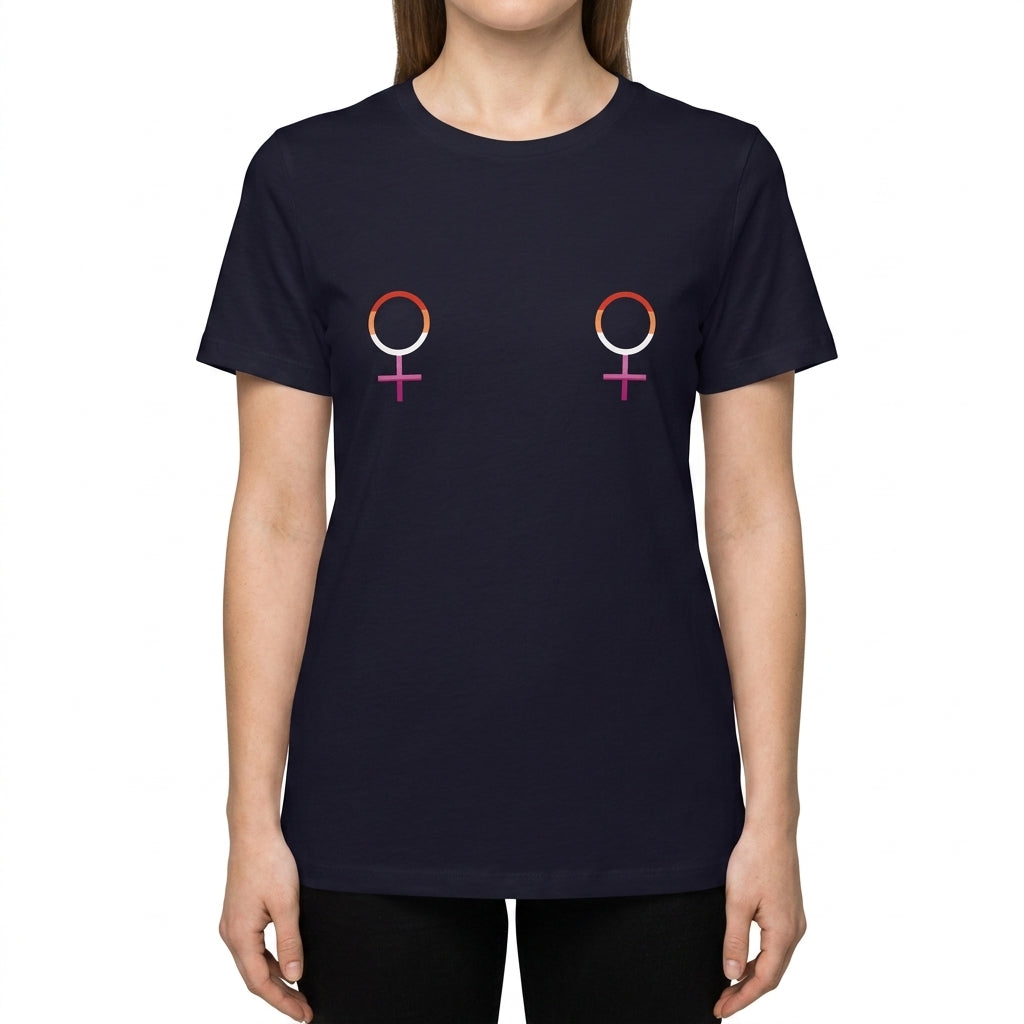 Pride Lesbian Venus Symbols Organic Graphic Dark T-Shirt