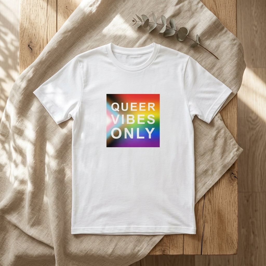 Pride Queer Vibes Only Progress Organic T-Shirt