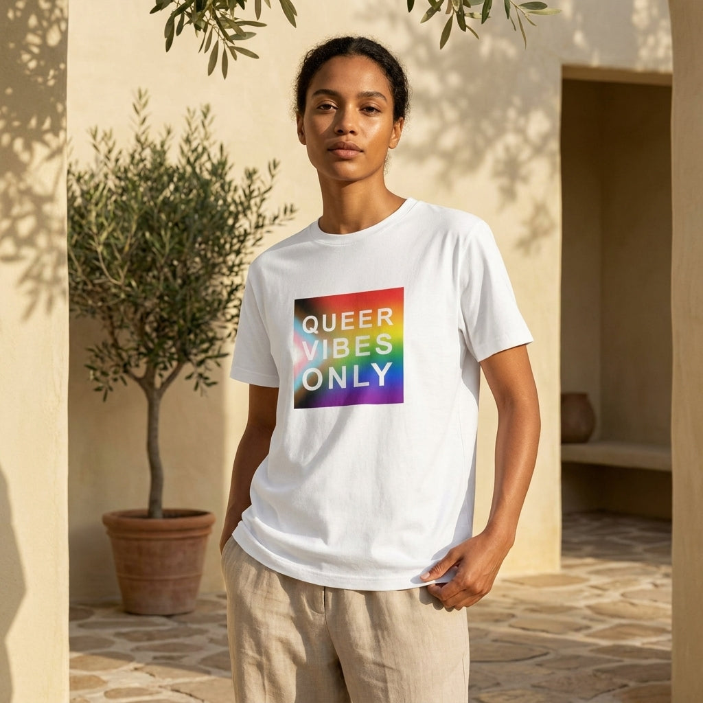 Pride Queer Vibes Only Progress Organic T-Shirt