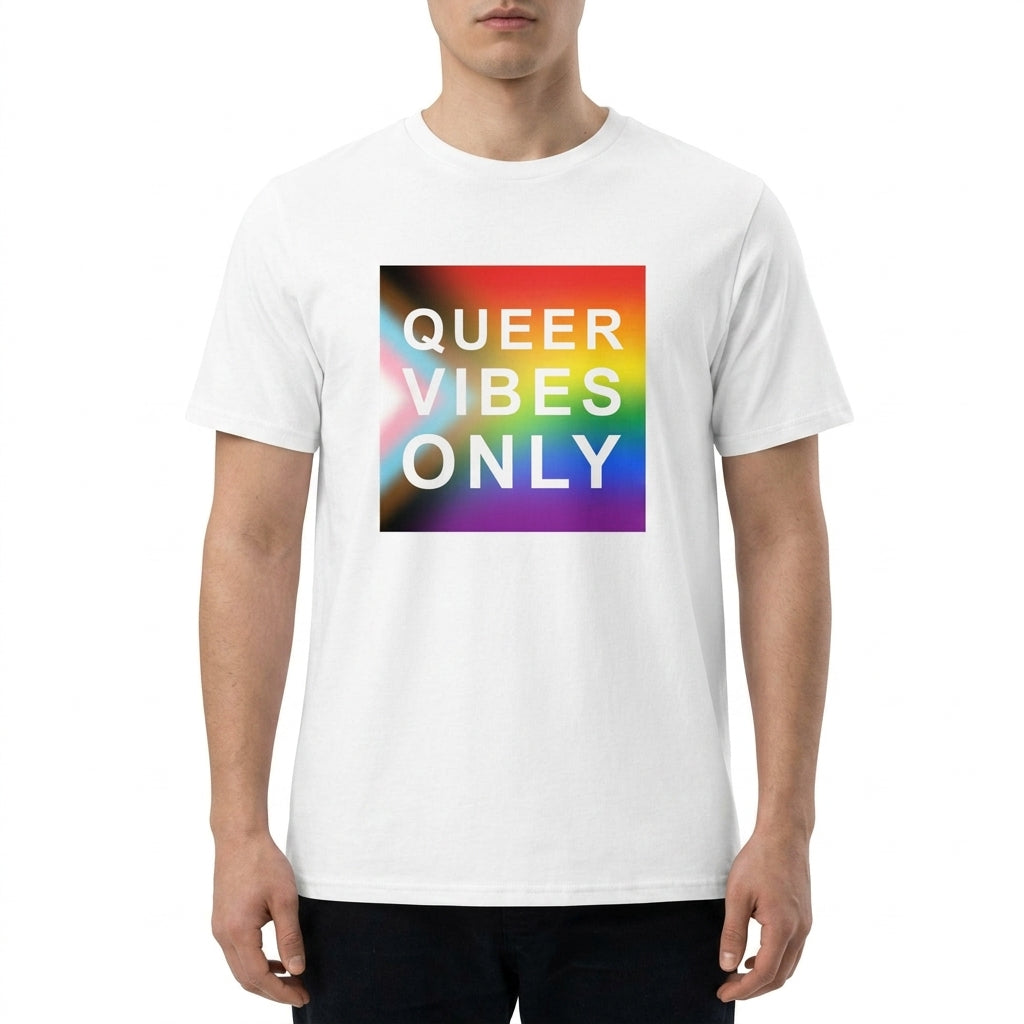 Pride Queer Vibes Only Progress Organic T-Shirt