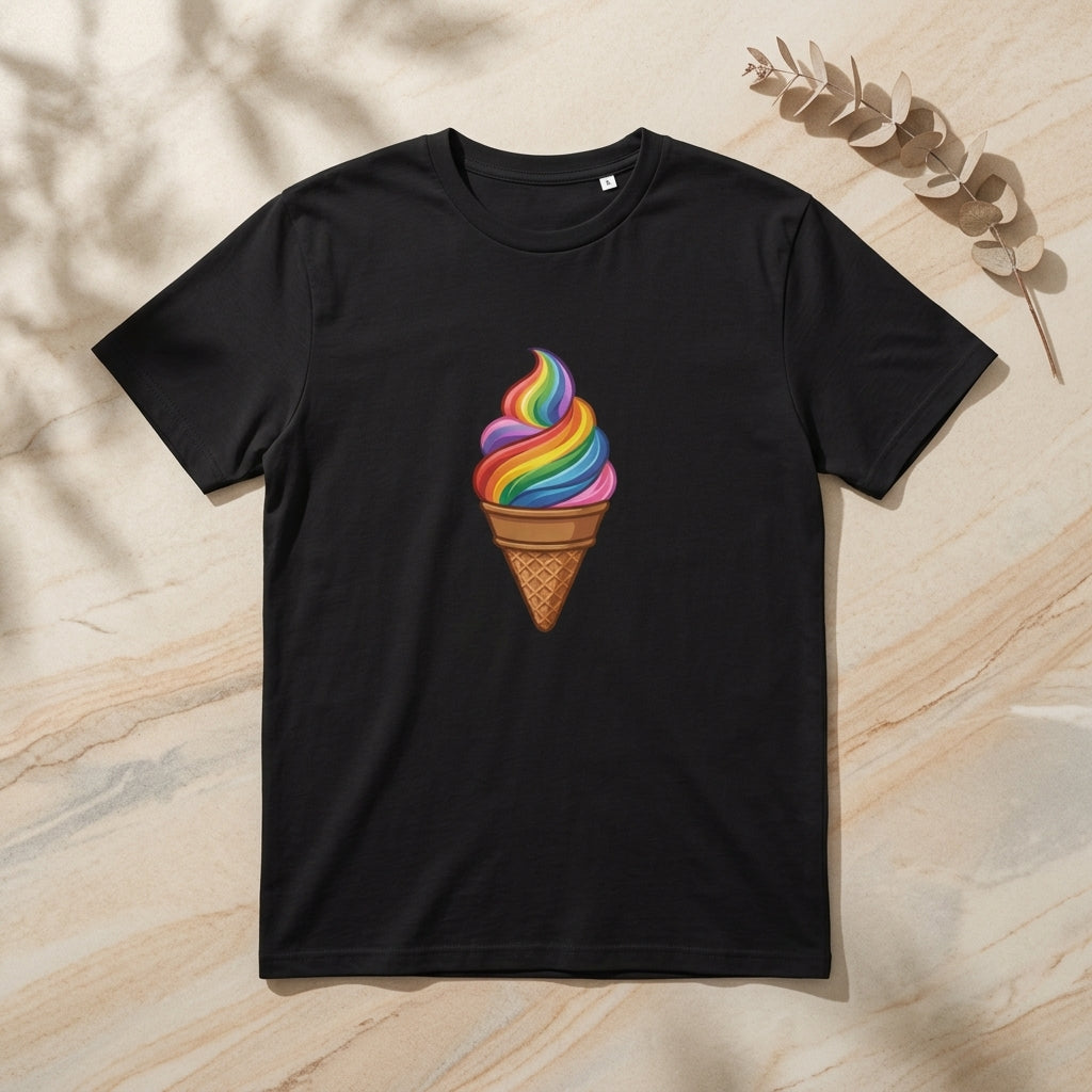 Pride Vibrant Rainbow Soft Serve Organic T-Shirt