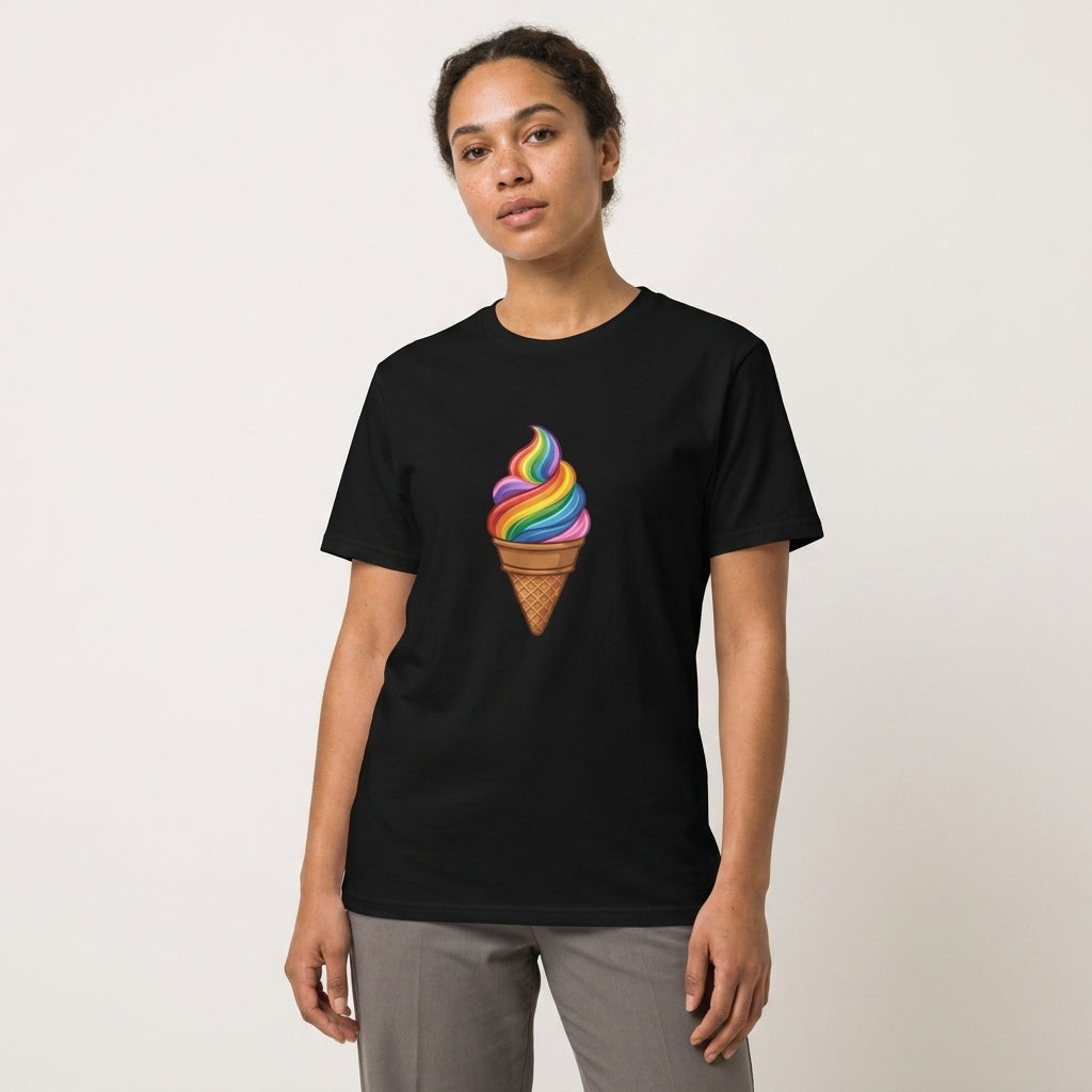 Pride Vibrant Rainbow Soft Serve Organic T-Shirt