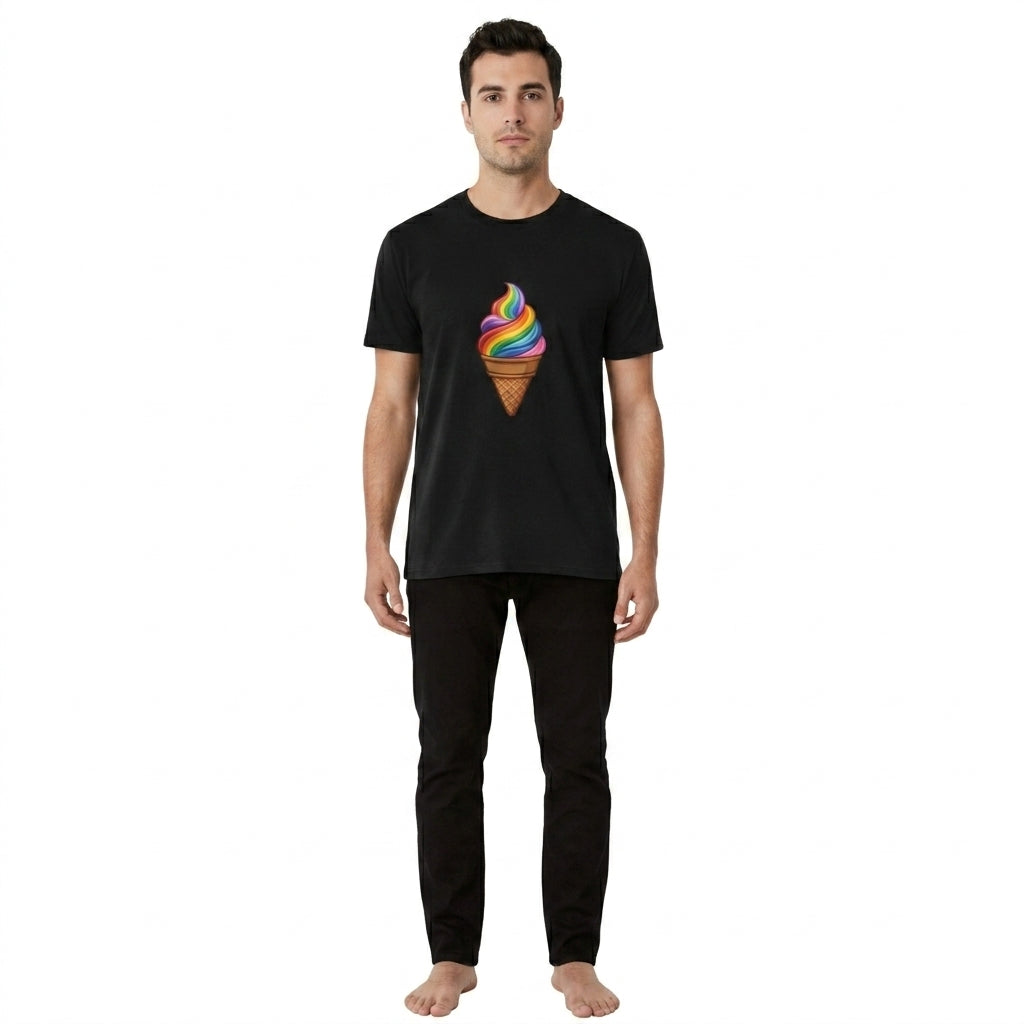 Pride Vibrant Rainbow Soft Serve Organic T-Shirt
