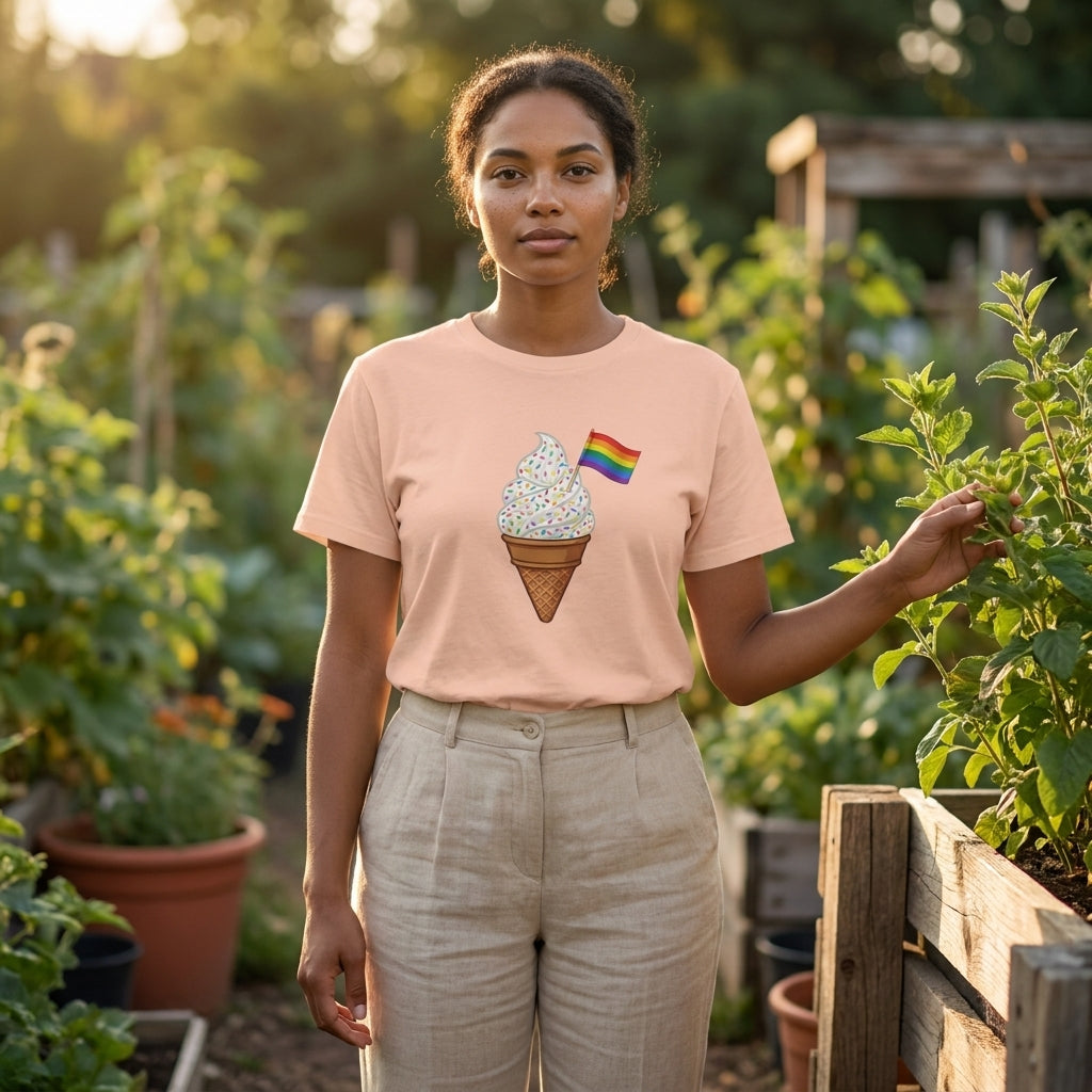 Pride Rainbow Sprinkles Ice Cream Organic T-Shirt