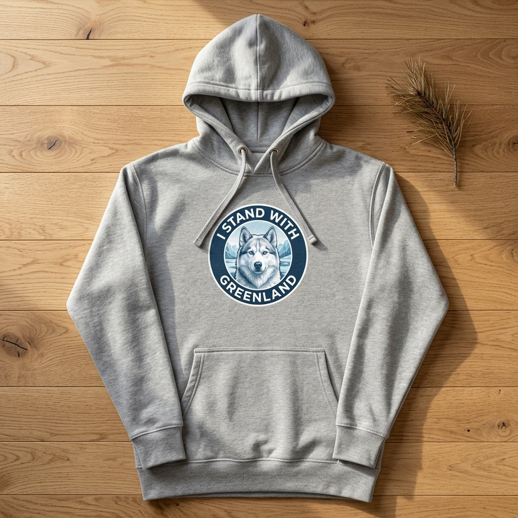 I Stand With Greenland Hoodie - Unisex Cotton Blend Sweatshirt