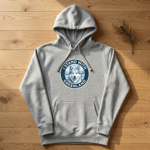 I Stand With Greenland Hoodie - Unisex Cotton Blend Sweatshirt