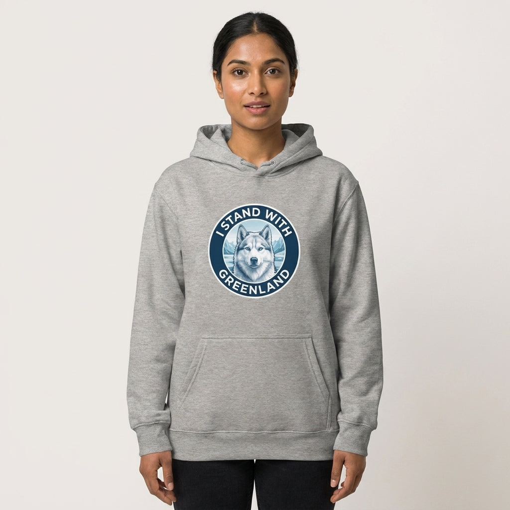 I Stand With Greenland Hoodie - Unisex Cotton Blend Sweatshirt