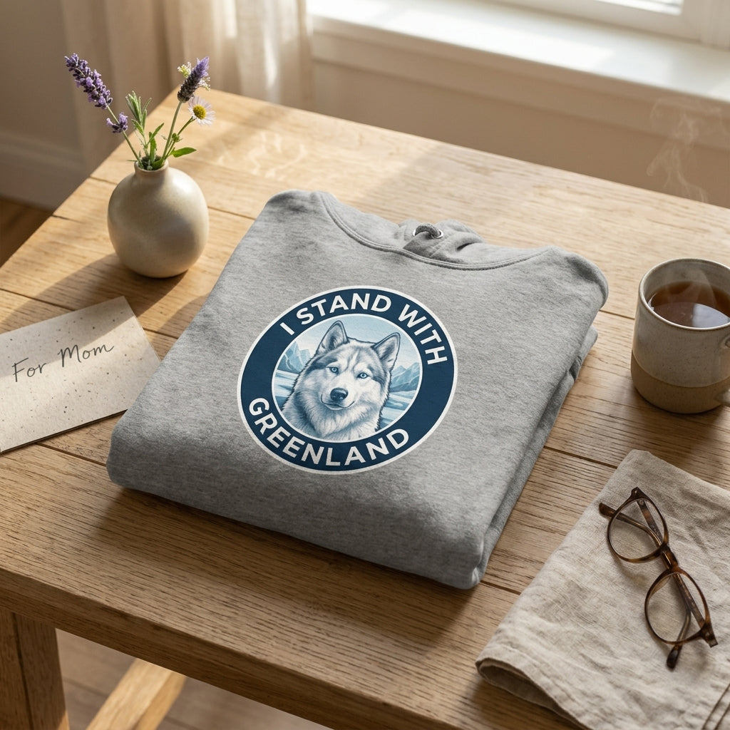 I Stand With Greenland Hoodie - Unisex Cotton Blend Sweatshirt