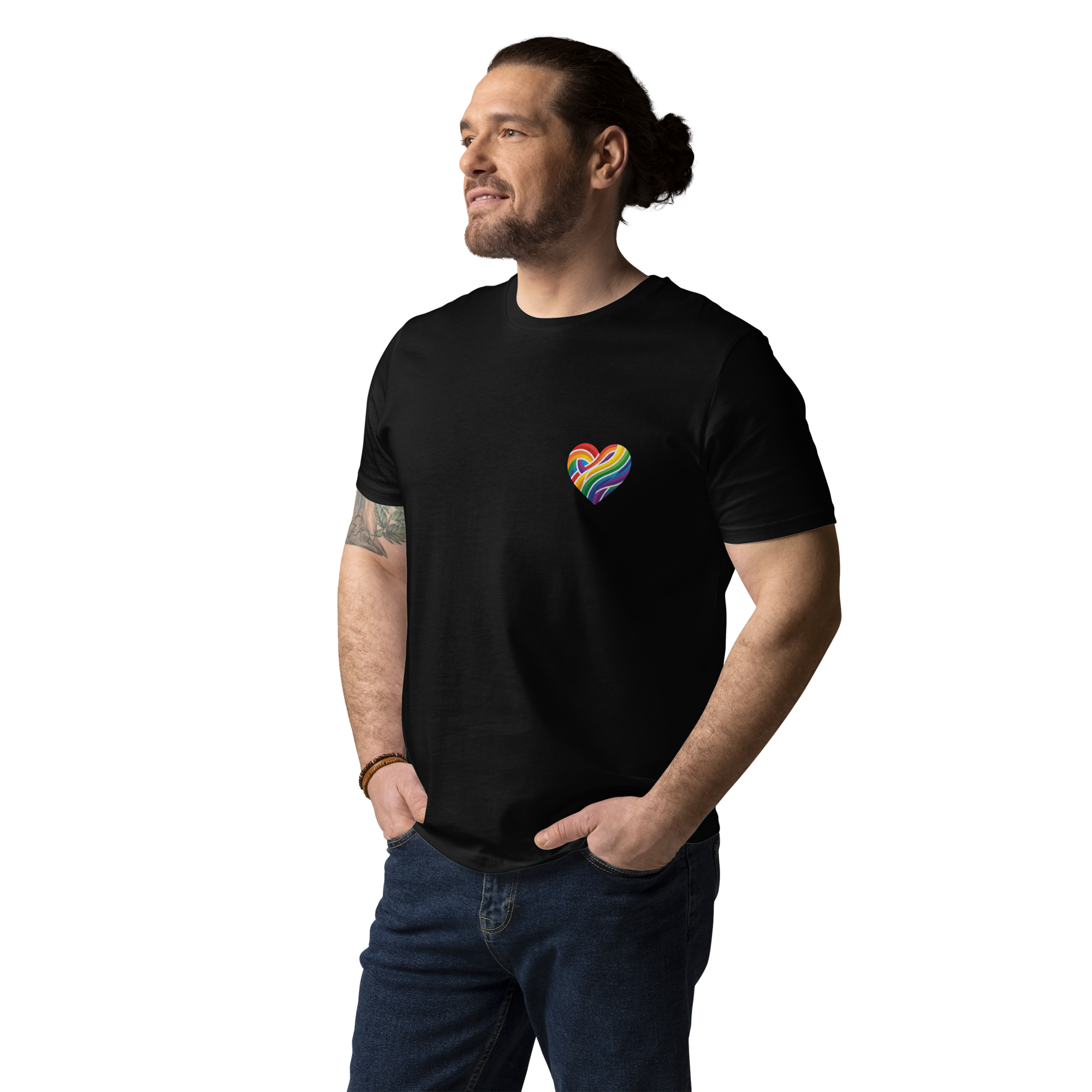 Pride Minimalist Rainbow Heart Organic Cotton T-Shirt