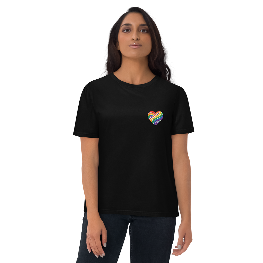 Pride Minimalist Rainbow Heart Organic Cotton T-Shirt