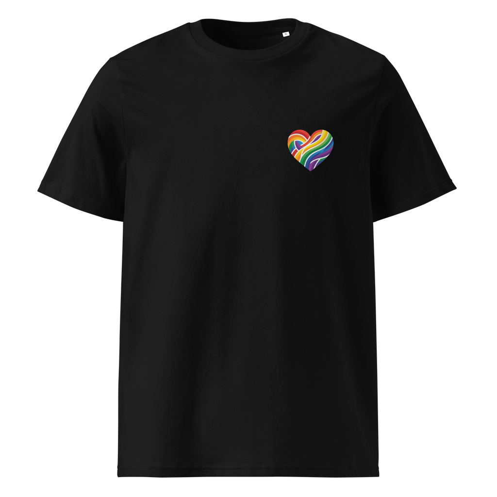 Pride Minimalist Rainbow Heart Organic Cotton T-Shirt