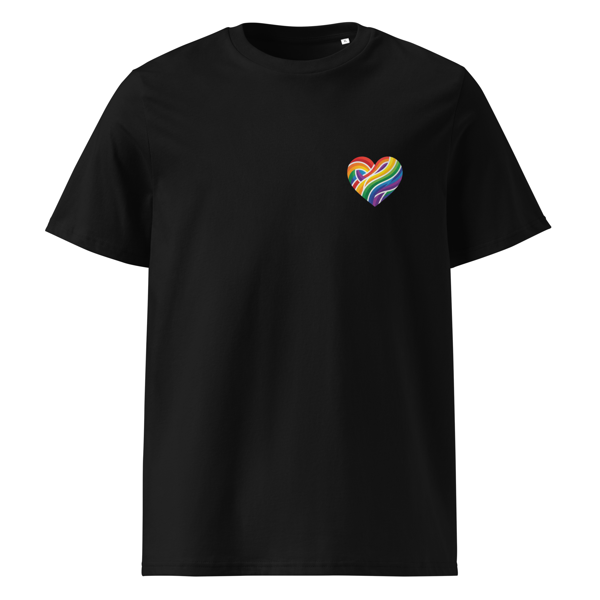 Pride Minimalist Rainbow Heart Organic Cotton T-Shirt