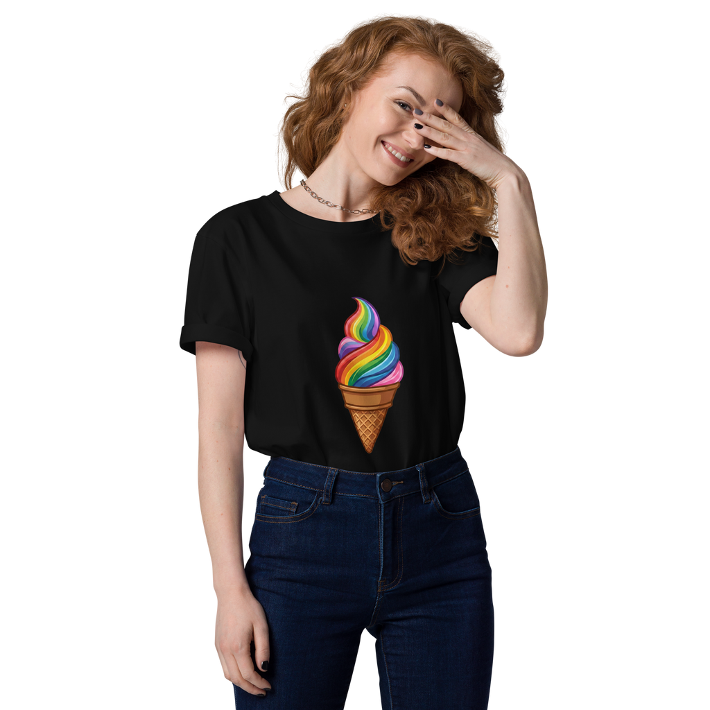 Pride Vibrant Rainbow Soft Serve Organic T-Shirt