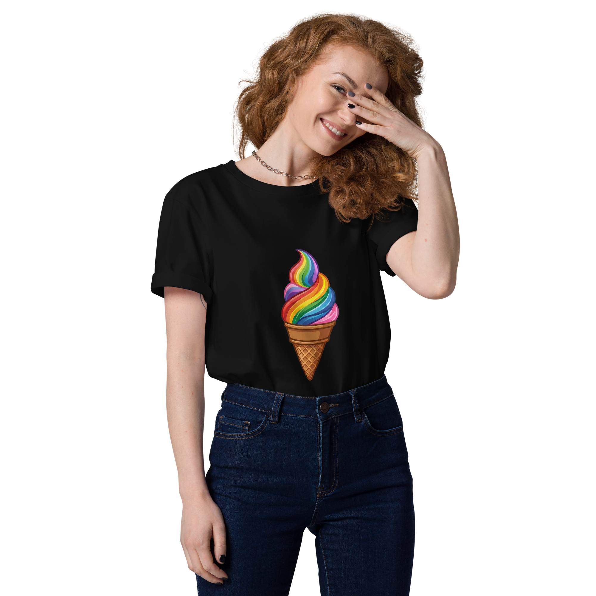 Pride Vibrant Rainbow Soft Serve Organic T-Shirt