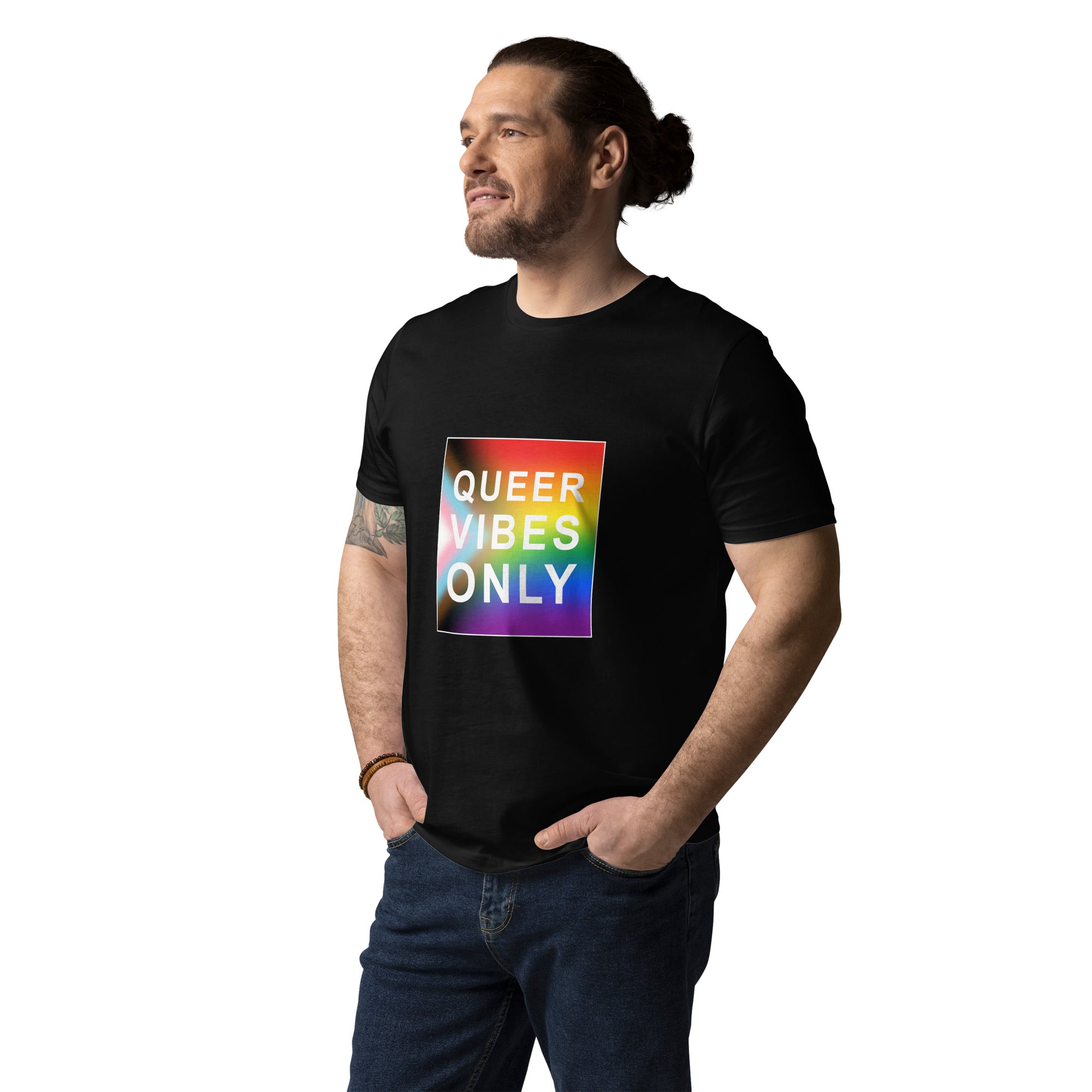 Pride Queer Vibes Only Progress Organic T-Shirt