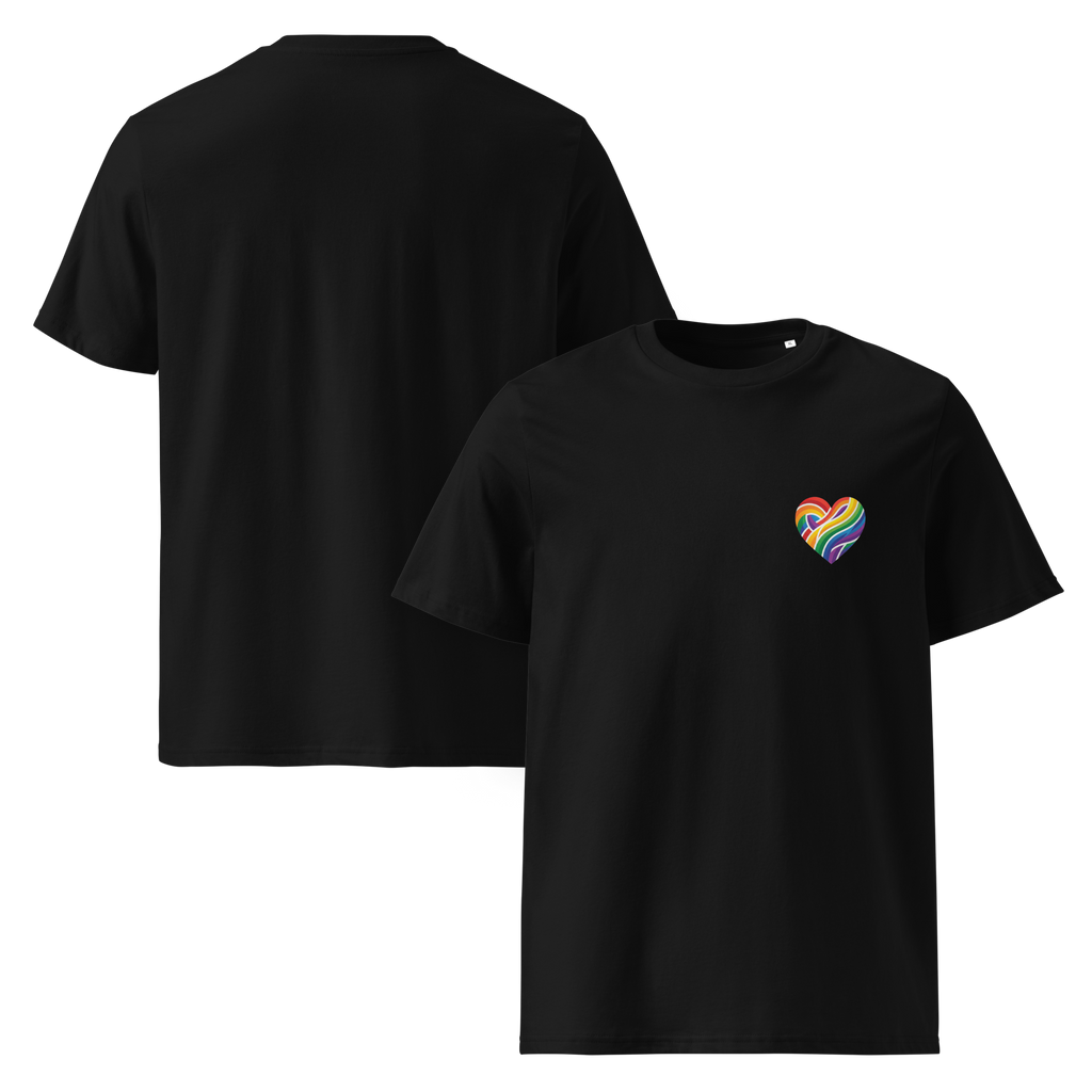Pride Minimalist Rainbow Heart Organic Cotton T-Shirt