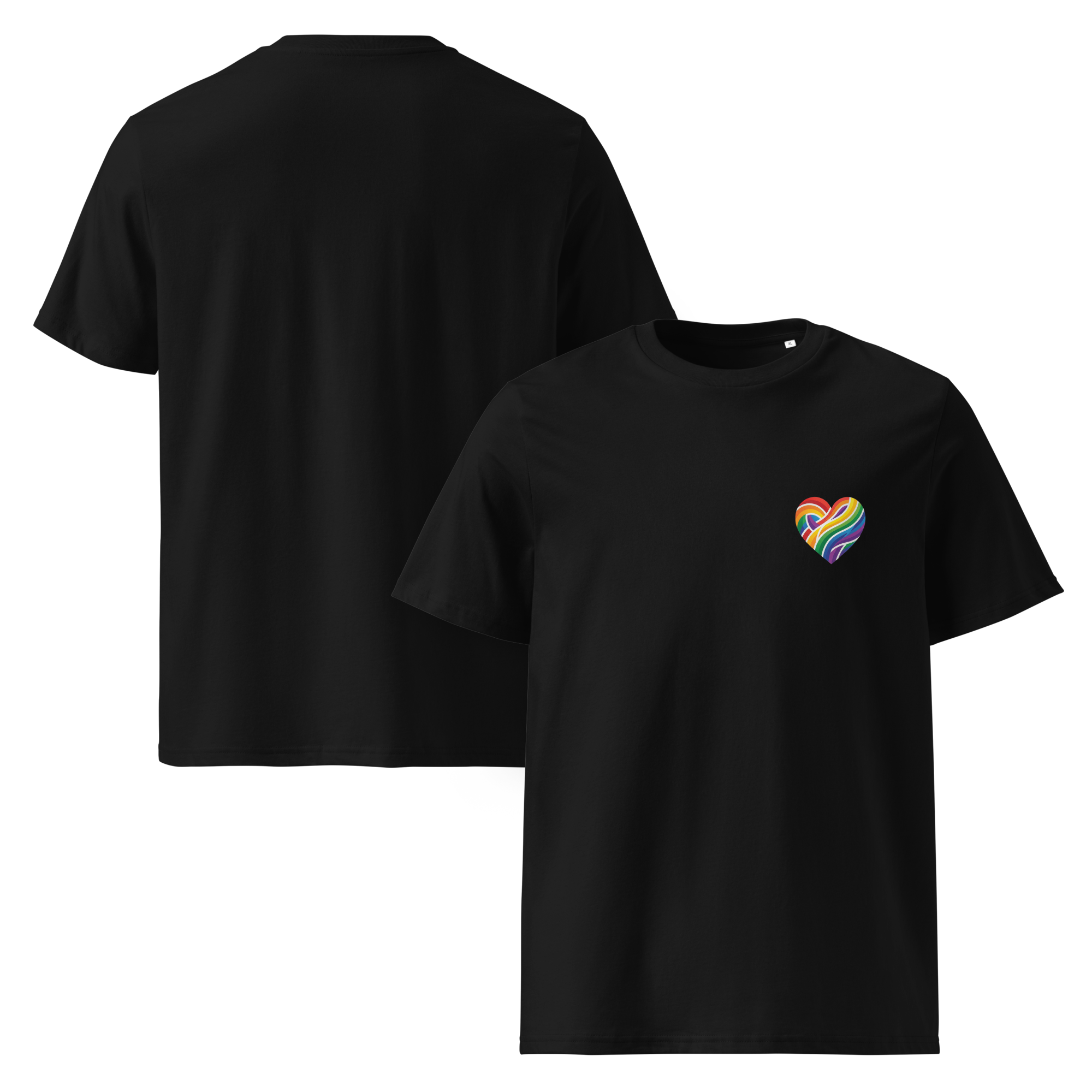 Pride Minimalist Rainbow Heart Organic Cotton T-Shirt