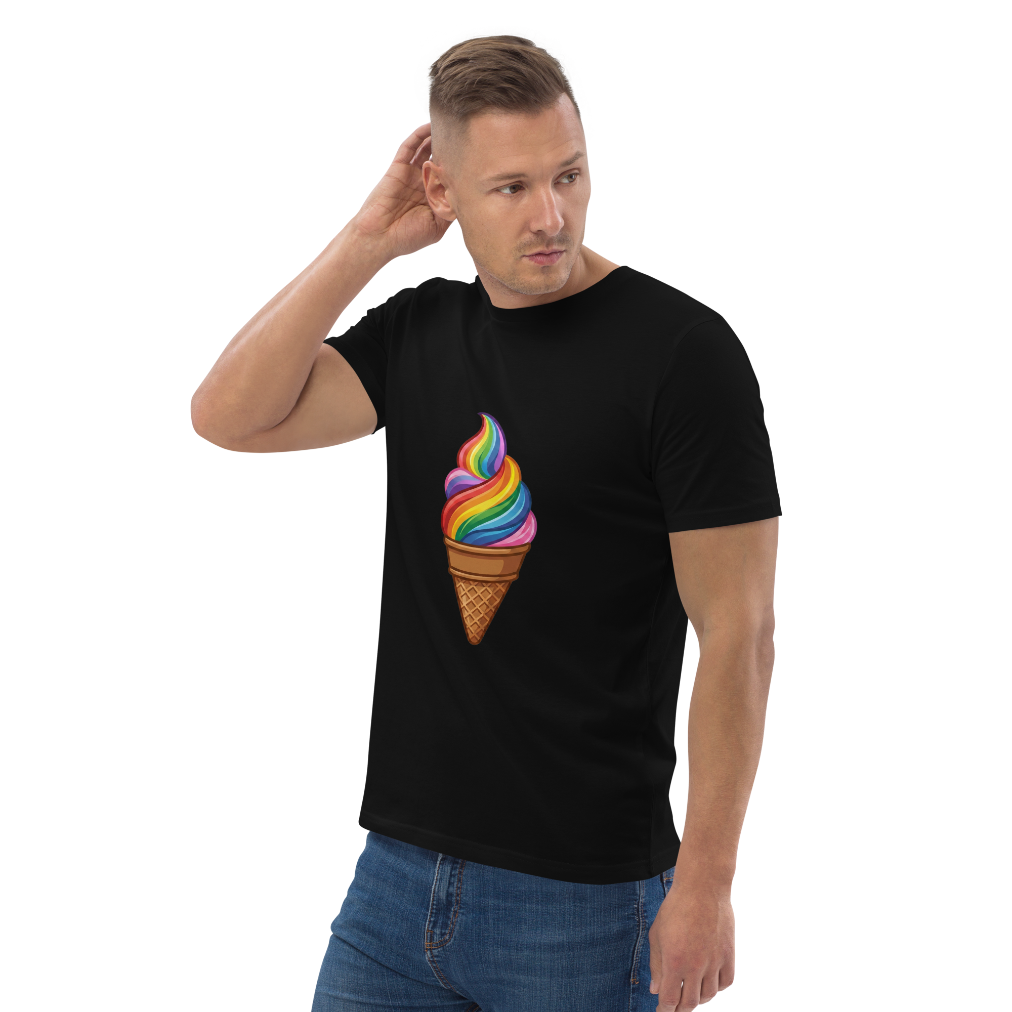 Pride Vibrant Rainbow Soft Serve Organic T-Shirt