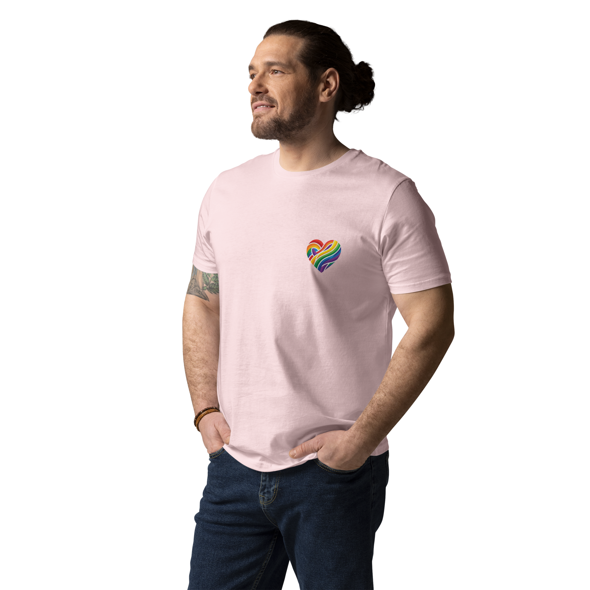 Pride Minimalist Rainbow Heart Organic Cotton T-Shirt