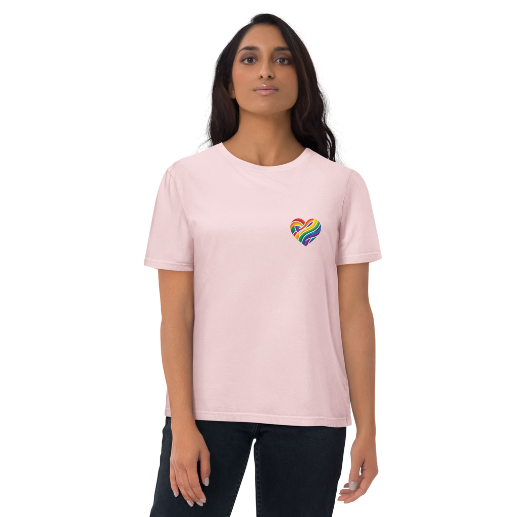 Pride Minimalist Rainbow Heart Organic Cotton T-Shirt