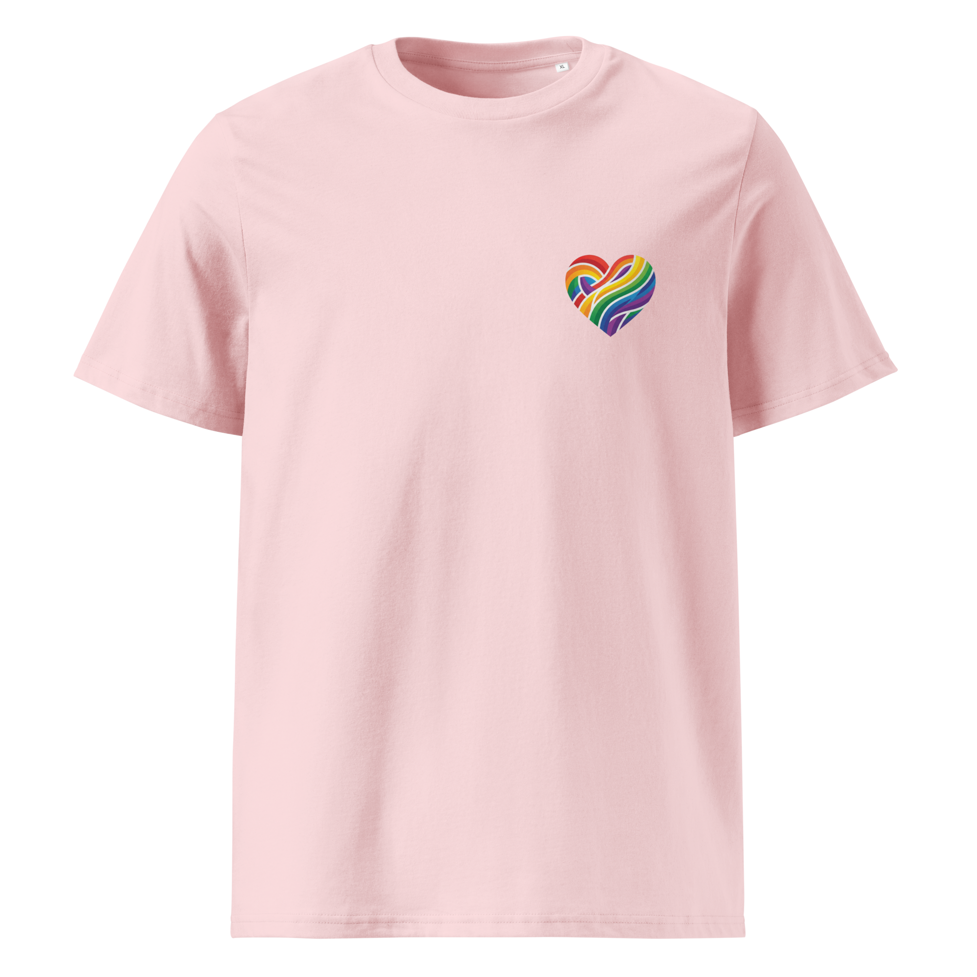 Pride Minimalist Rainbow Heart Organic Cotton T-Shirt