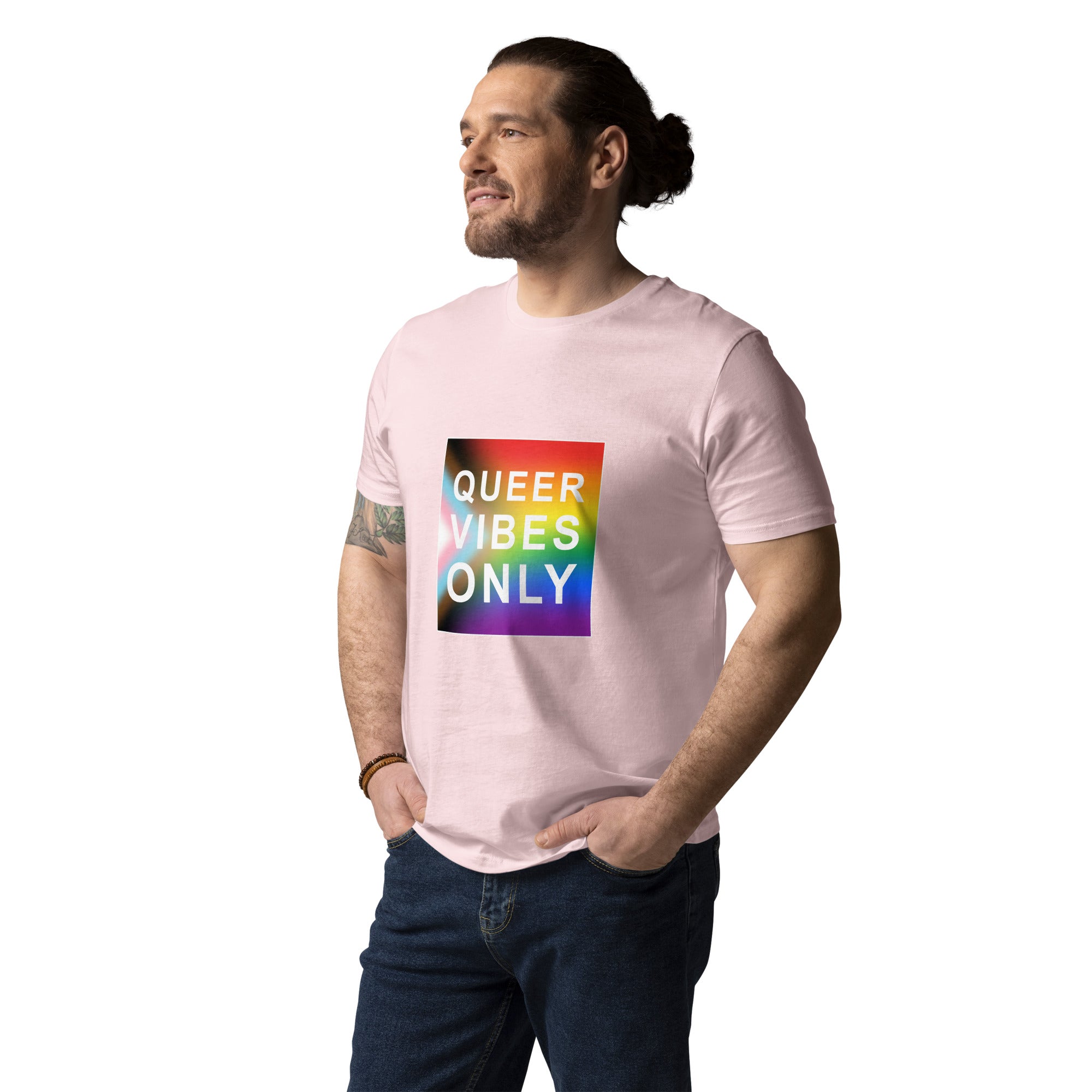 Pride Queer Vibes Only Progress Organic T-Shirt