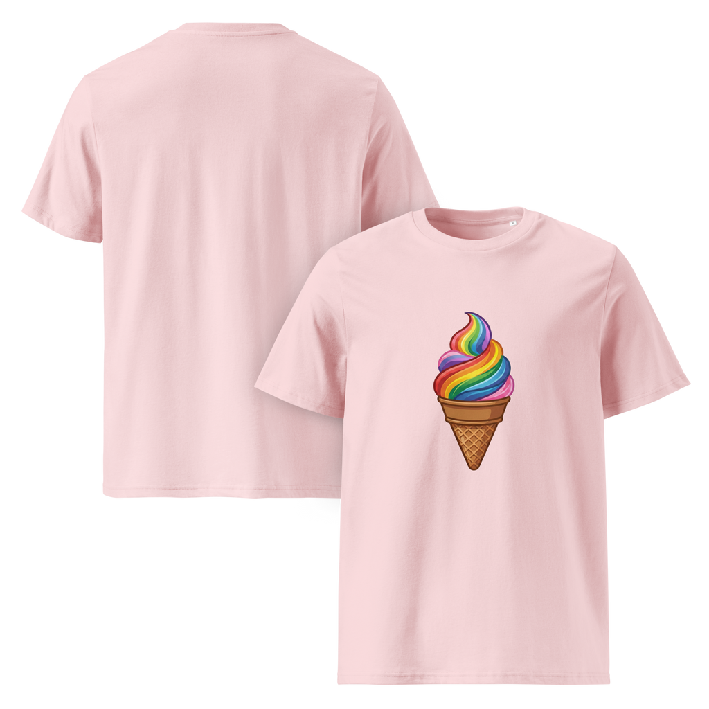 Pride Vibrant Rainbow Soft Serve Organic T-Shirt