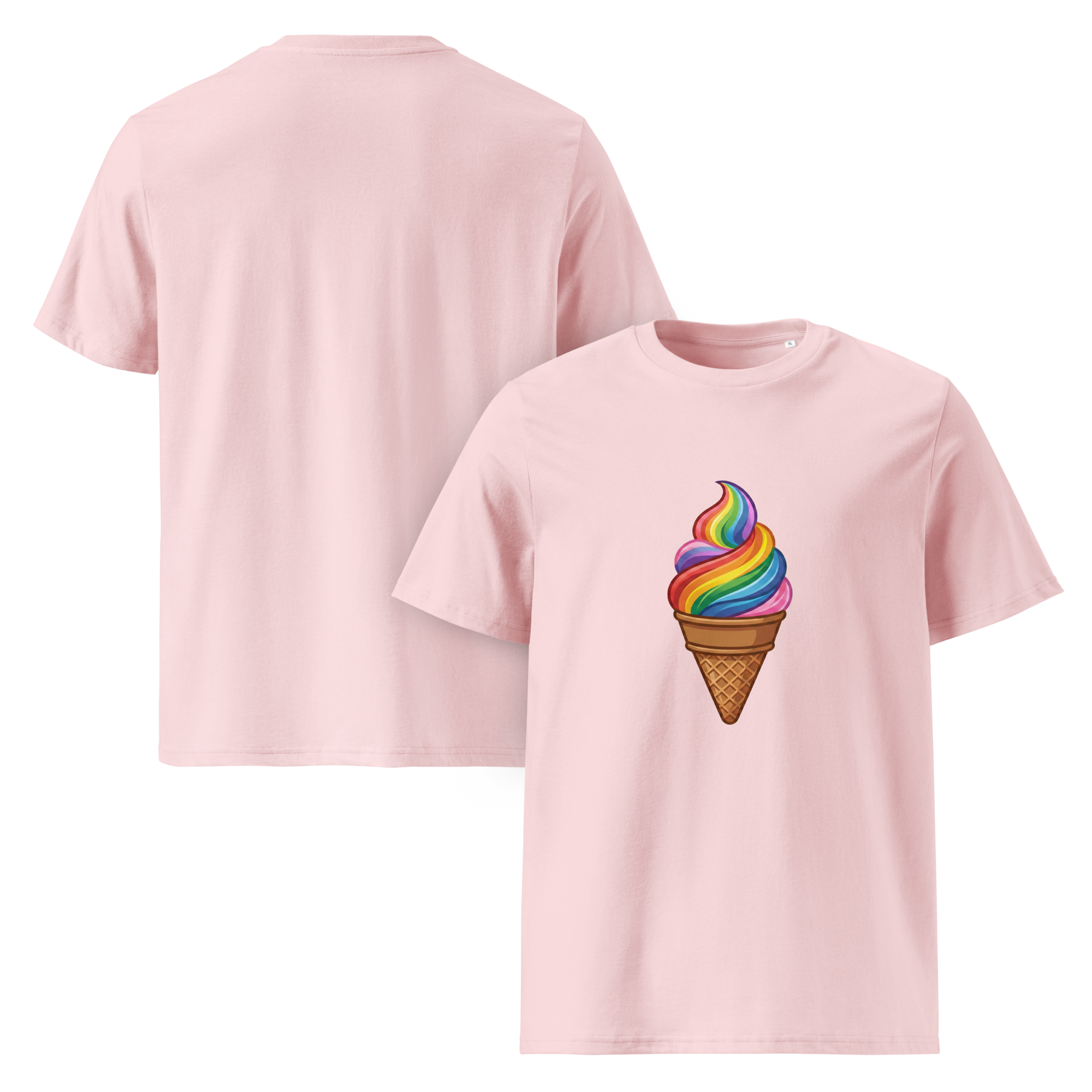 Pride Vibrant Rainbow Soft Serve Organic T-Shirt