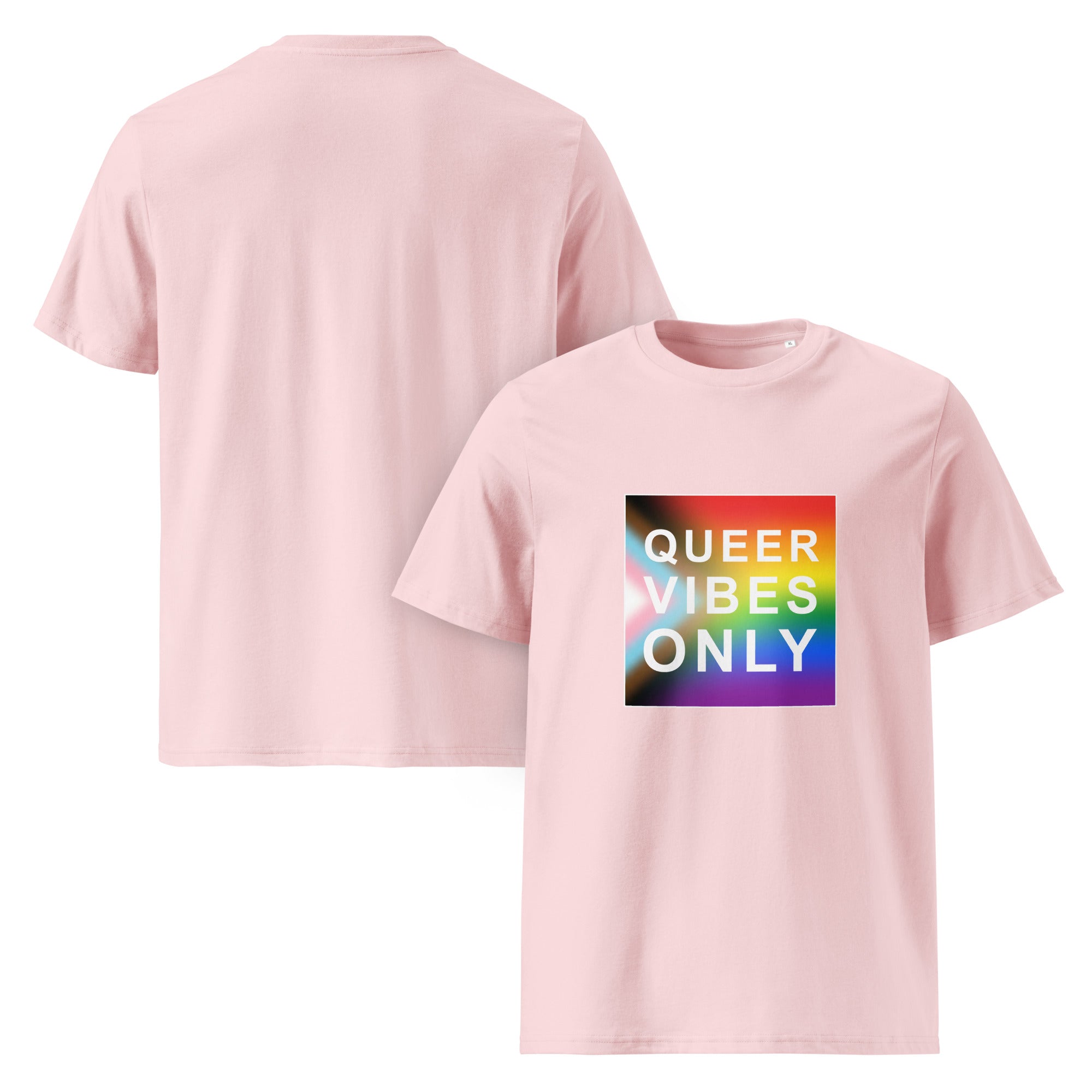 Pride Queer Vibes Only Progress Organic T-Shirt