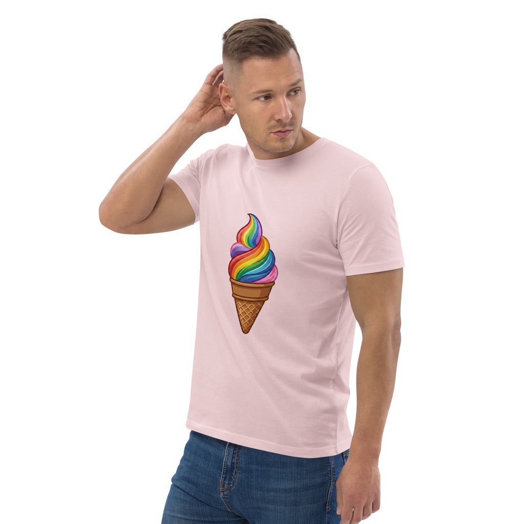 Pride Vibrant Rainbow Soft Serve Organic T-Shirt
