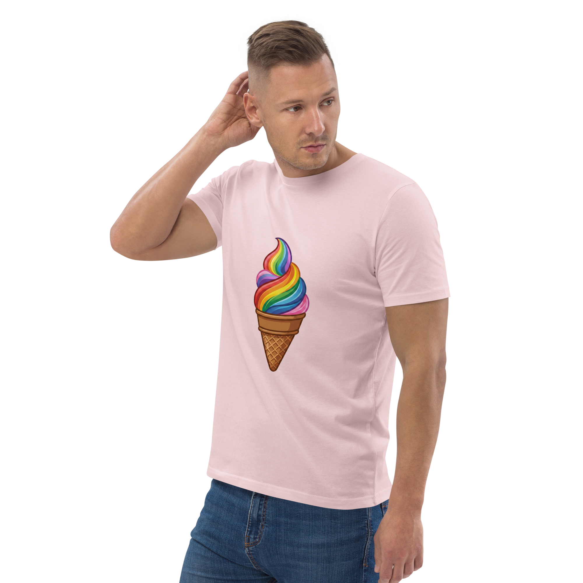 Pride Vibrant Rainbow Soft Serve Organic T-Shirt