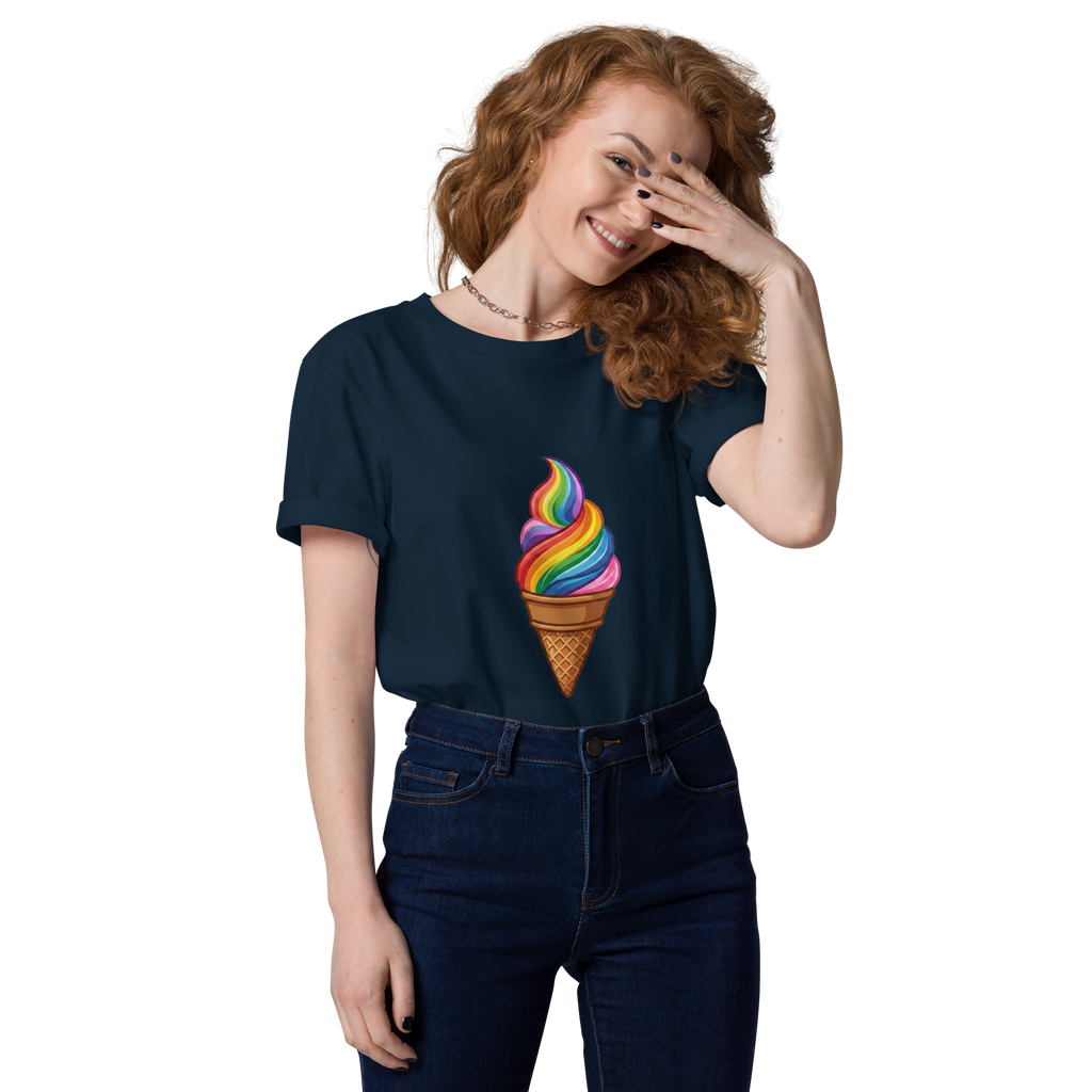 Pride Vibrant Rainbow Soft Serve Organic T-Shirt