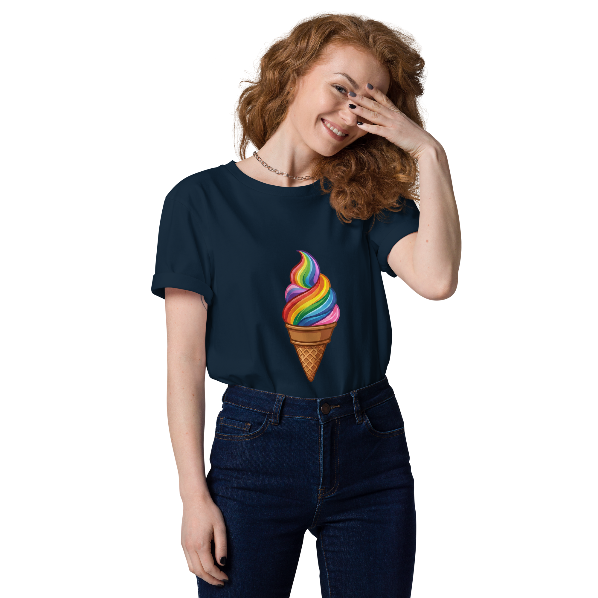 Pride Vibrant Rainbow Soft Serve Organic T-Shirt