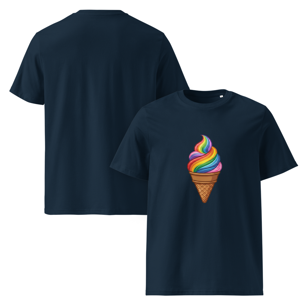 Pride Vibrant Rainbow Soft Serve Organic T-Shirt