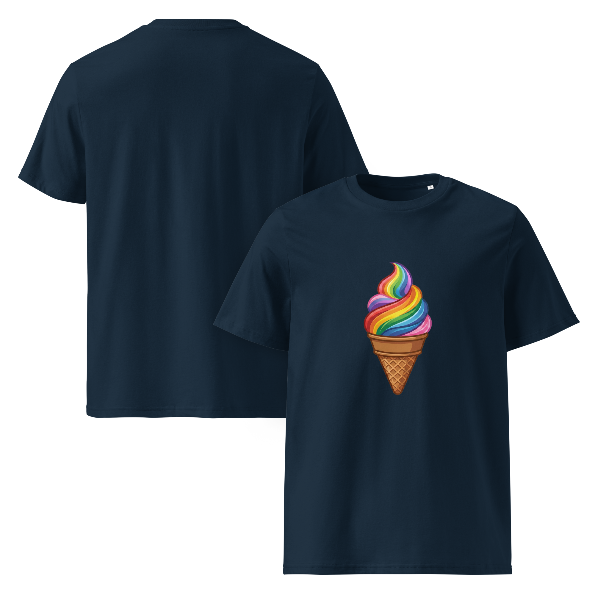Pride Vibrant Rainbow Soft Serve Organic T-Shirt