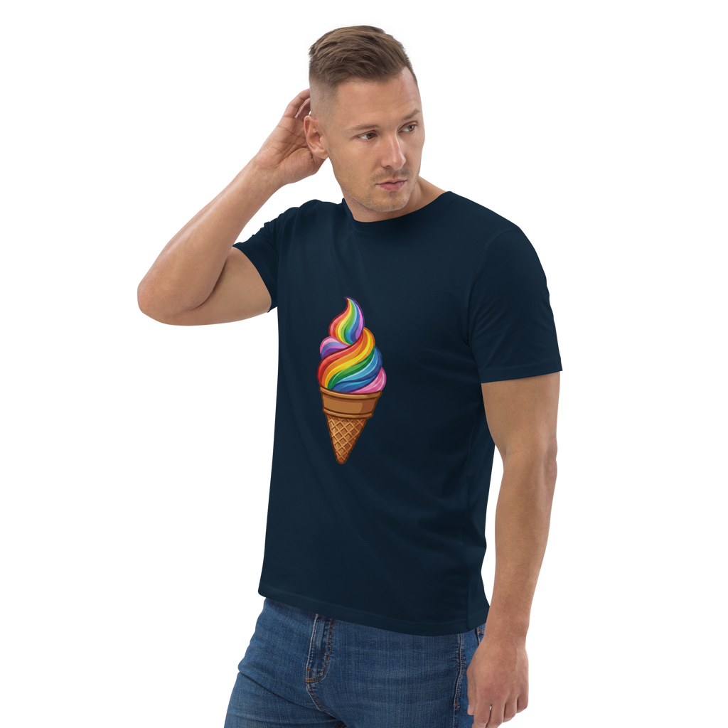 Pride Vibrant Rainbow Soft Serve Organic T-Shirt
