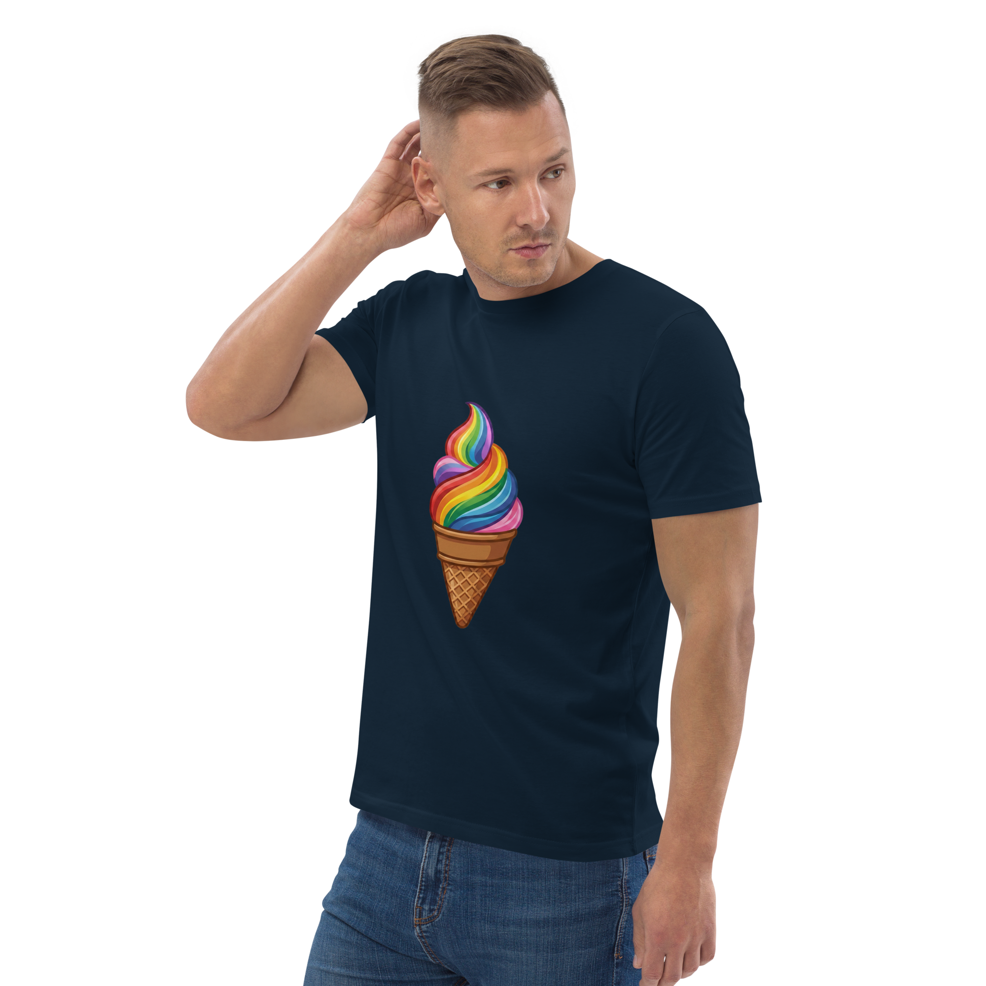 Pride Vibrant Rainbow Soft Serve Organic T-Shirt