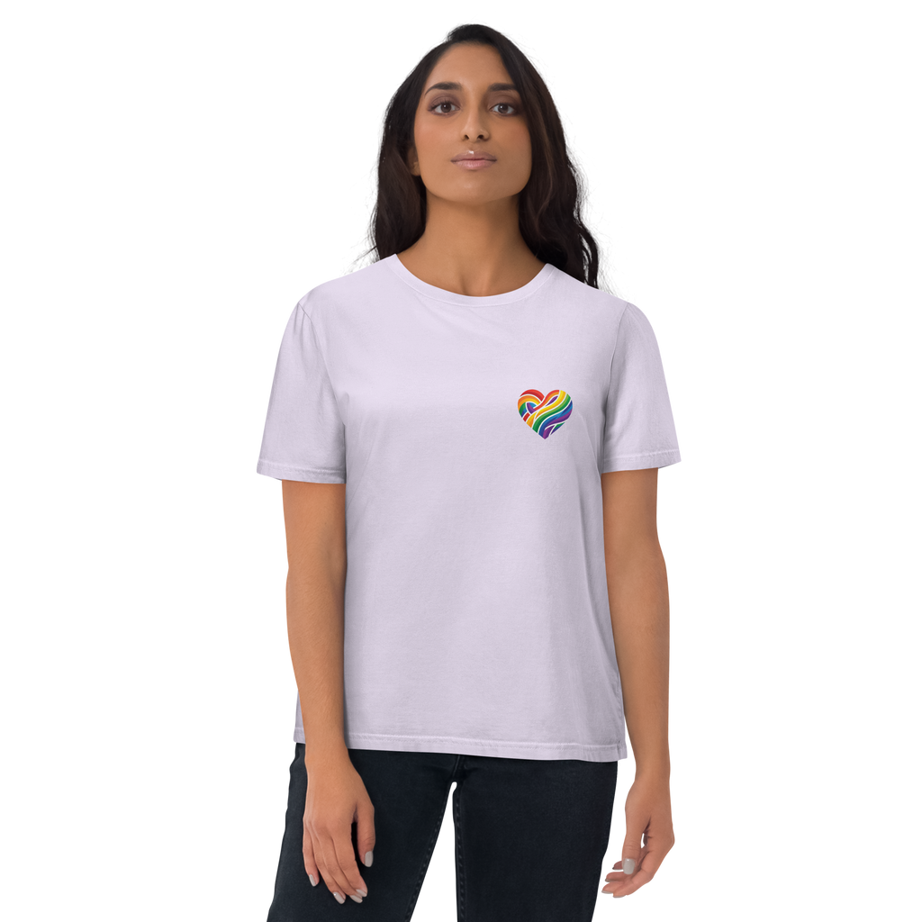 Pride Minimalist Rainbow Heart Organic Cotton T-Shirt