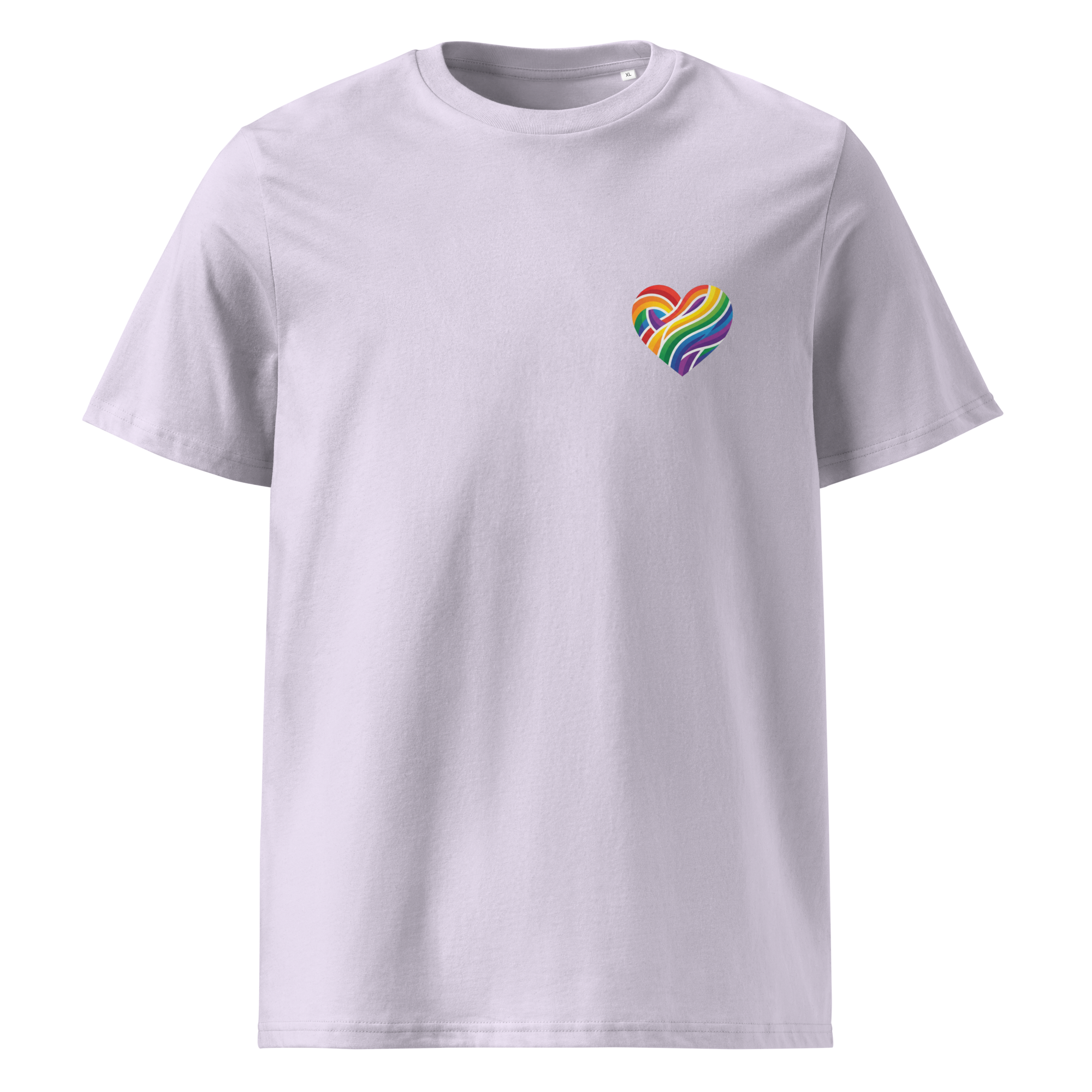 Pride Minimalist Rainbow Heart Organic Cotton T-Shirt