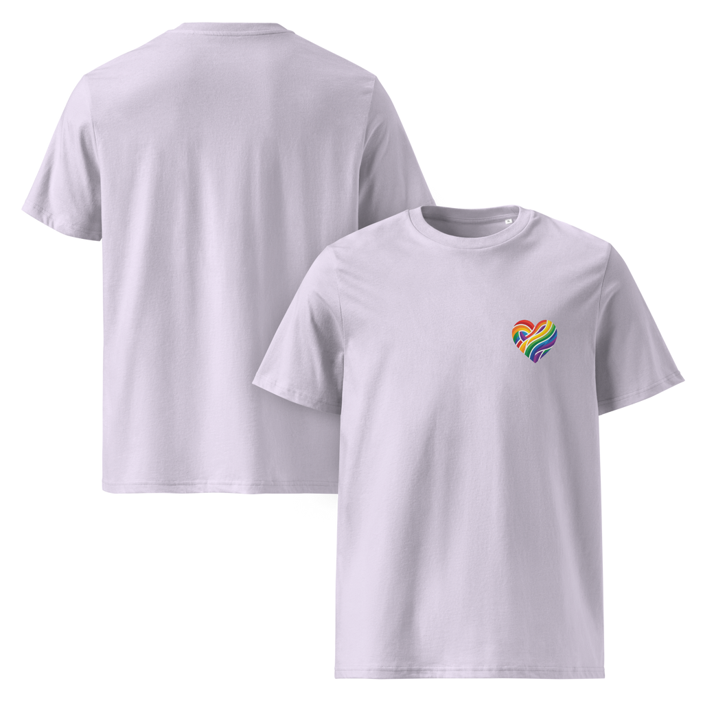 Pride Minimalist Rainbow Heart Organic Cotton T-Shirt