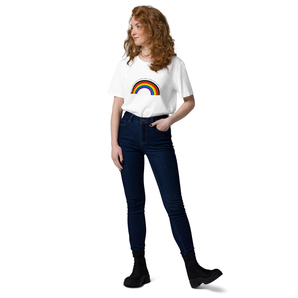 Pride Love Wins Progress Rainbow Arch Organic T-Shirt
