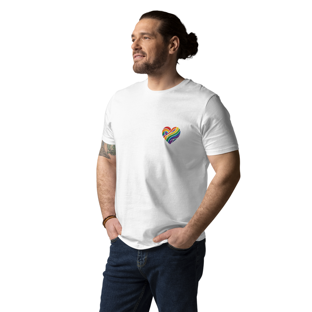Pride Minimalist Rainbow Heart Organic Cotton T-Shirt