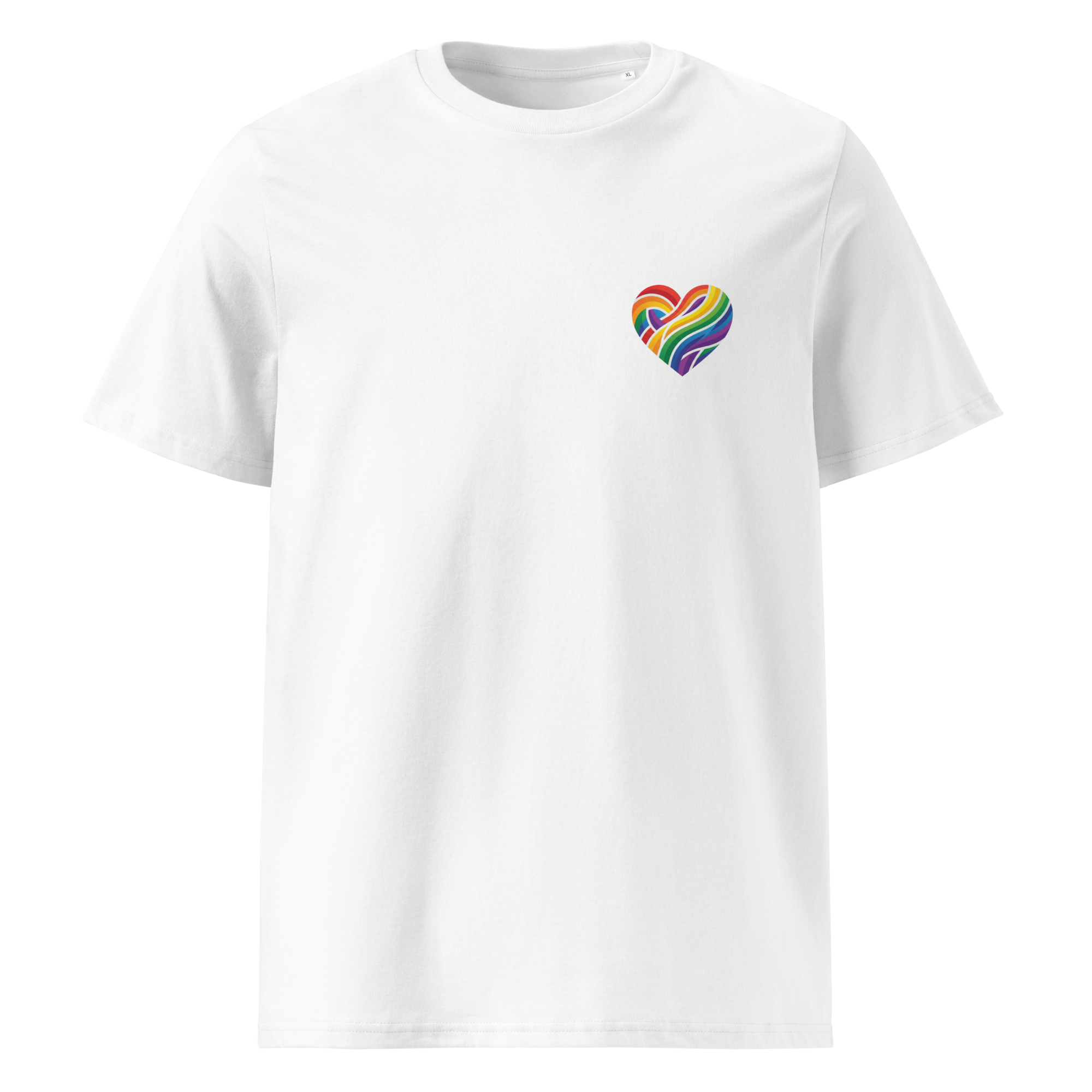 Pride Minimalist Rainbow Heart Organic Cotton T-Shirt