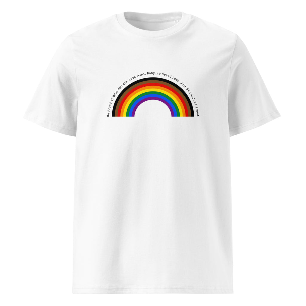 Pride Love Wins Progress Rainbow Arch Organic T-Shirt
