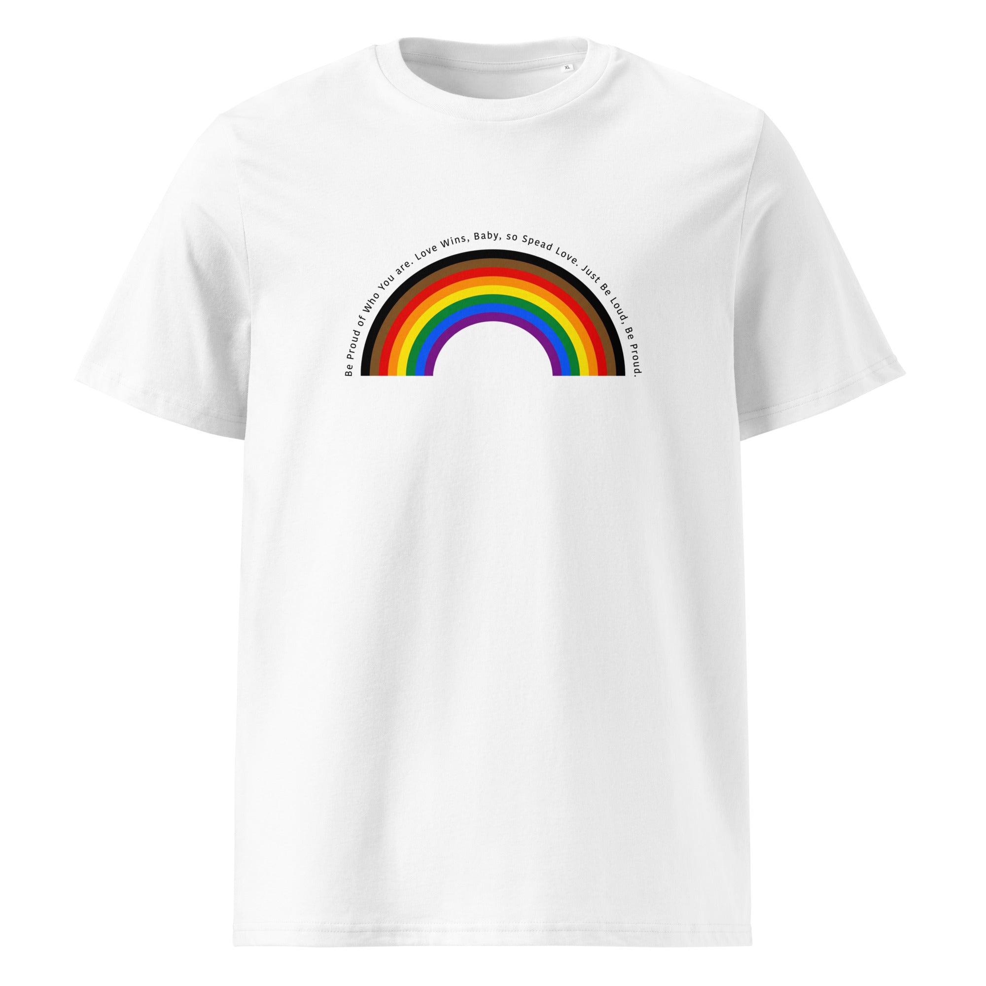 Pride Love Wins Progress Rainbow Arch Organic T-Shirt