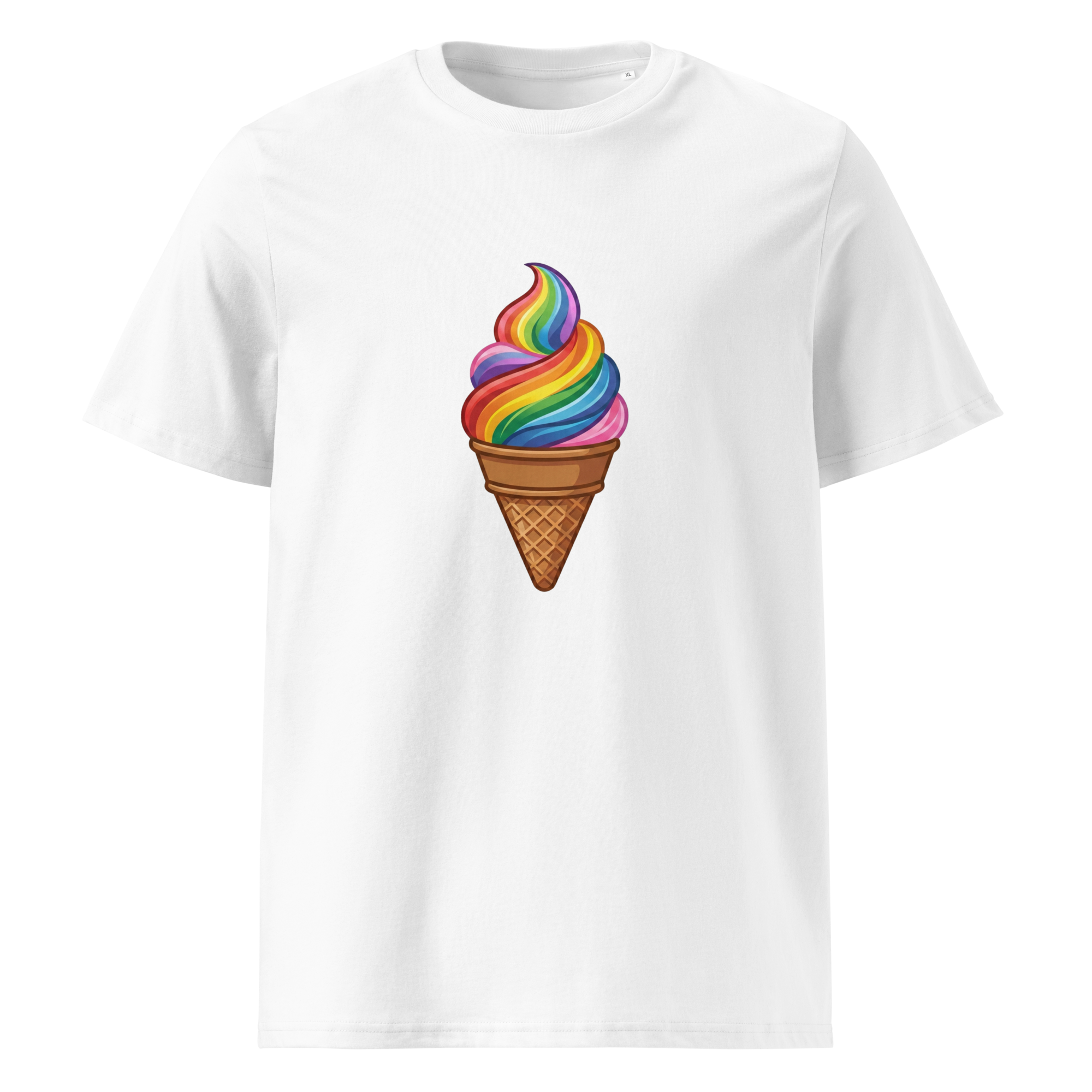 Pride Vibrant Rainbow Soft Serve Organic T-Shirt