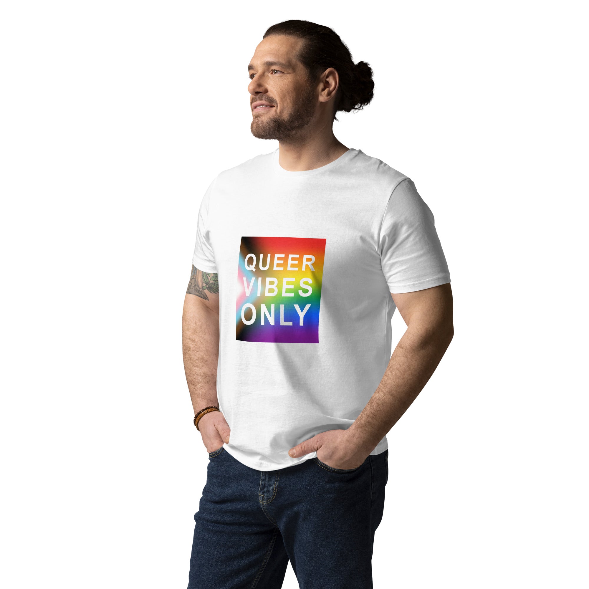Pride Queer Vibes Only Progress Organic T-Shirt